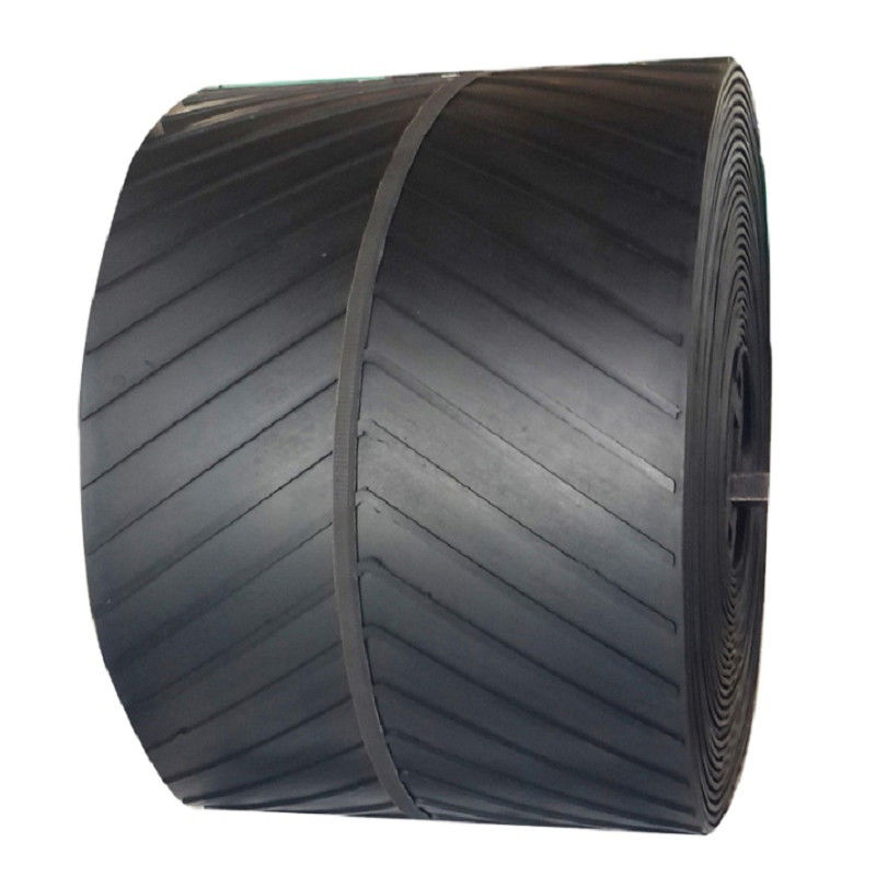 Black EP NN CP Pattern Rubber Conveyor Belts 15mm Height