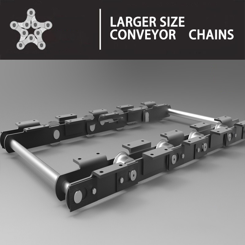 F Type Scraper Conveyor Chains ISO9001 Welded Casting 110mm