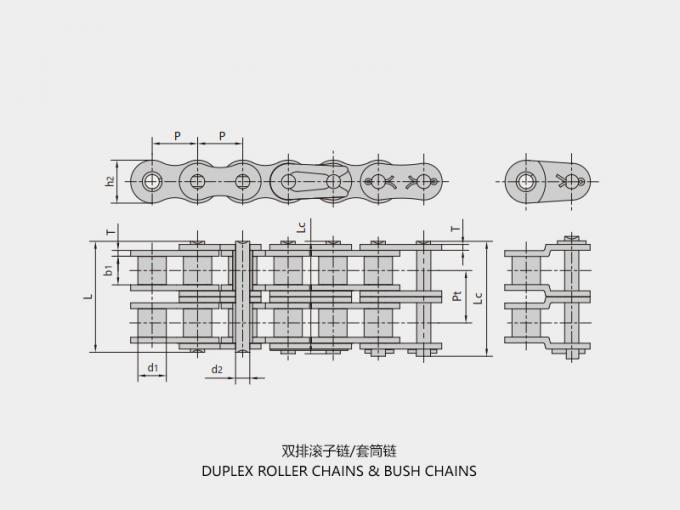 High Tensile Strength Short Pitch Precision Roller Chains ASME ANSI