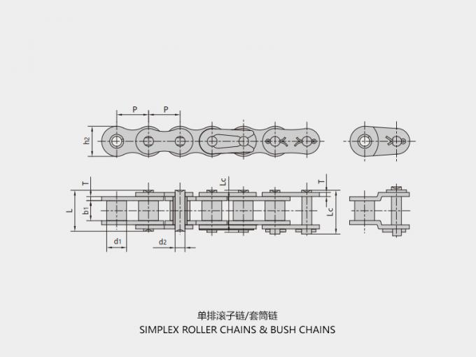 High Tensile Strength Short Pitch Precision Roller Chains ASME ANSI